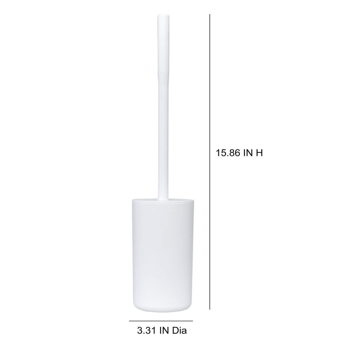 Mainstays Basics Plastic Toilet Brush and Holder Set, White